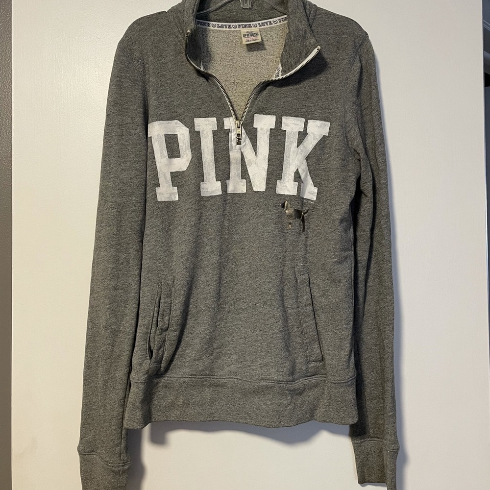 PINK Long Sleeve Quarter Zip